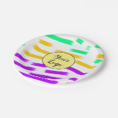 シンプル黄色カスタムブルーウォーターの色を追加ロゴmini ペーパープレート (アングル)