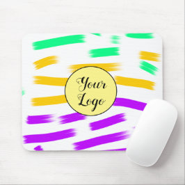 シンプル黄色カスタムブルーウォーターの色を追加ロゴmini マウスパッド