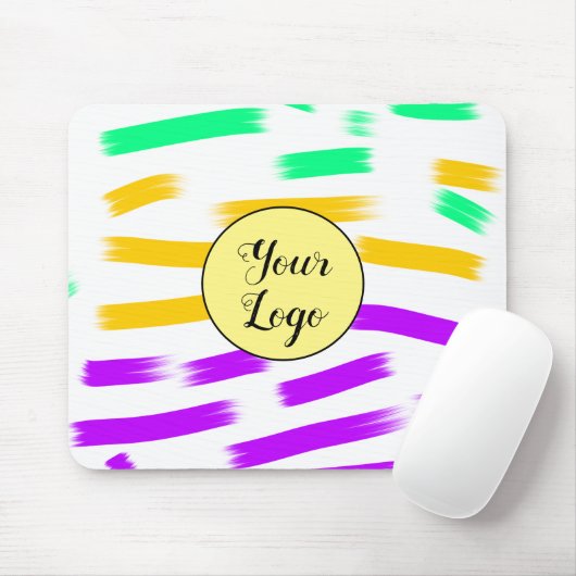 シンプル黄色カスタムブルーウォーターの色を追加ロゴmini マウスパッド (マウス)