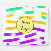 シンプル黄色カスタムブルーウォーターの色を追加ロゴmini マウスパッド (正面)