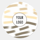 シンプル黄色カスタムブルーウォーターの色を追加ロゴmini ラウンドシール (正面)