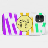 シンプル黄色カスタムブルーウォーターの色を追加ロゴmini Case-Mate iPhoneケース (裏面(横))