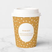シンプル黄色ミニマルのビジネスカスタムロゴ 紙コップ (裏面)