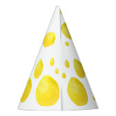 シンプル黄色水玉模様水彩及びブラックタイポ パーティーハット (裏面)