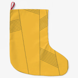 シンプル黄色、抽象芸術グラフィックモダンデザイン ラージクリスマスストッキング