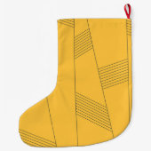 シンプル黄色、抽象芸術グラフィックモダンデザイン ラージクリスマスストッキング (裏面)