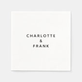 シンプル黒いカップルの名結婚前 スタンダードカクテルナプキン (正面)