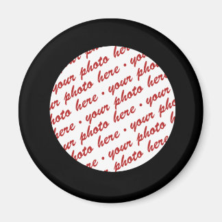 シンプル黒い円フォトフレームテンプレート マグネット