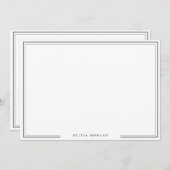 シンプル黒い名縁ど文具 ノートカード (正面/裏面)