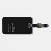 シンプル黒い明細書おもしろい旅行引用文荷物 ラゲッジタグ (裏面横)