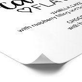 シンプル黒い書結婚道のケーキの味のサイン ポスター (角)