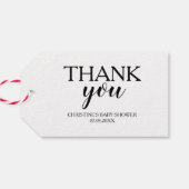 シンプル黒い書道ありがとうギフト ギフトタグ (裏面横)