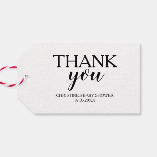 シンプル黒い書道ありがとうギフト ギフトタグ (裏面横)