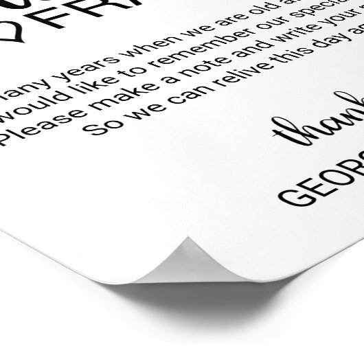 シンプル黒い書道のサイン私たちのフォトフレーム ポスター (角)