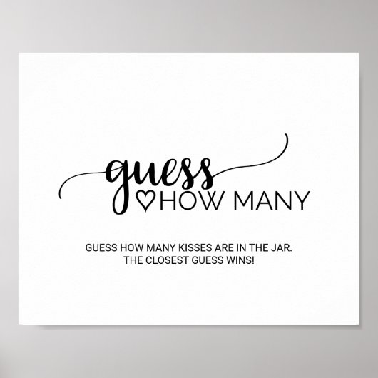 シンプル黒い書道は何のサインを推測 ポスター (正面)