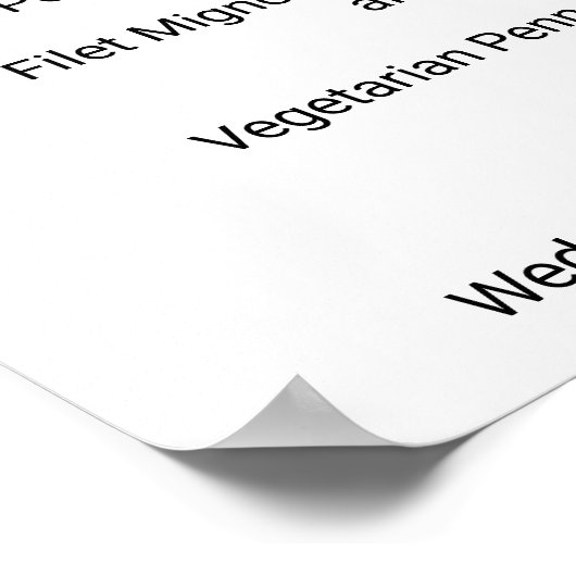 シンプル黒い書道ディナーメニューの看板 ポスター (角)