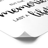 シンプル黒い書道ハングオーバー&メモリーサイン ポスター (角)