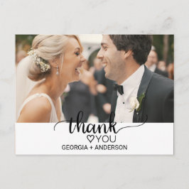 シンプル黒い書道写真ありがとう ポストカード