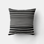 シンプル黒い灰色の白グラデーショストライプン クッション (裏面)