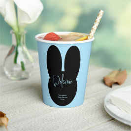 シンプル黒うさぎ赤ちゃんシャワーへようこそ 紙コップ