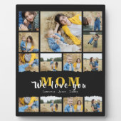 シンプル黒おばあちゃん母の写真コラージュ母の日 フォトプラーク (正面)