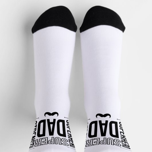 シンプル黒すごいパパキッズソックス ソックス (上部)