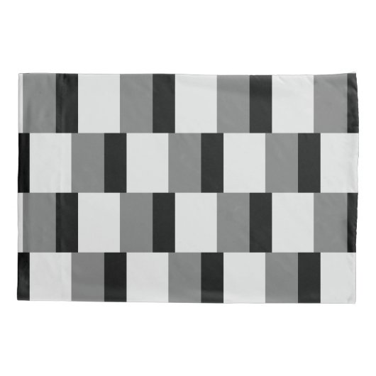 シンプル黒とグレーパターン 枕カバー (裏面)