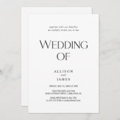 シンプル黒と白とタイムレエレガントス 招待状 (正面/裏面)