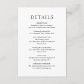 シンプル黒と白のはっきりしたモダン結婚の エンクロージャーカード (正面)