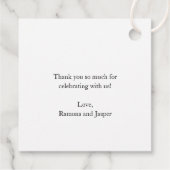 シンプル黒と白のはっきりしたモダン結婚の フェイバータグ (裏面)