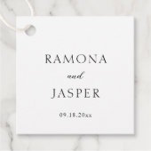 シンプル黒と白のはっきりしたモダン結婚の フェイバータグ (正面)