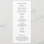 シンプル黒と白のはっきりしたモダン結婚の プログラム (裏面)