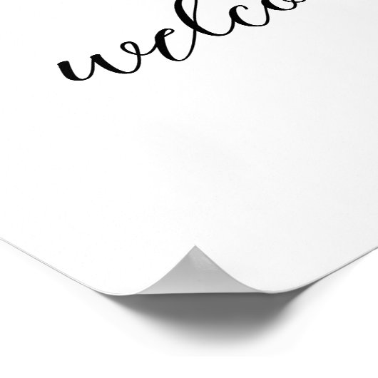 シンプル黒と白のはっきりしたモダン結婚の ポスター (角)