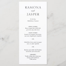 シンプル黒と白のはっきりしたモダン結婚の メニュー