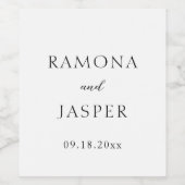 シンプル黒と白のはっきりしたモダン結婚の ワインラベル (シングルラベル)