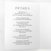 シンプル黒と白のはっきりしたモダン結婚の 三つ折り招待状 (内部最初)