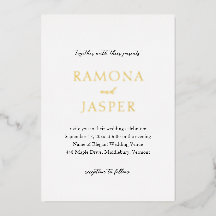 シンプル黒と白のはっきりしたモダン結婚の