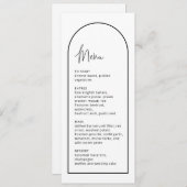 シンプル黒と白のアー結婚チのメニューカード 招待状 (正面/裏面)