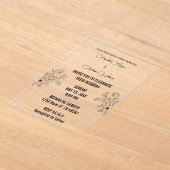 シンプル黒と白のオーバーレイフォト結婚ズ アクリル招待状 (レイダウン)