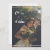 シンプル黒と白のオーバーレイフォト結婚ズ 招待状 (裏面)