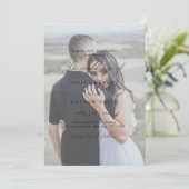 シンプル黒と白のオーバーレイフォト結婚ズ 招待状 (スタンド正面)