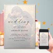 シンプル黒と白のオーバーレイフォト結婚ズ 招待状