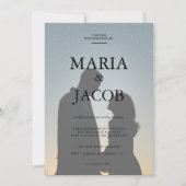 シンプル黒と白のオーバーレイフォト結婚ズ 招待状 (正面)