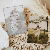 シンプル黒と白のオーバーレイモダンフォト結婚ズ 招待状