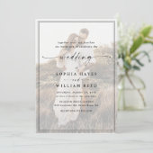 シンプル黒と白のオーバーレイモダンフォト結婚ズ 招待状 (スタンド正面)