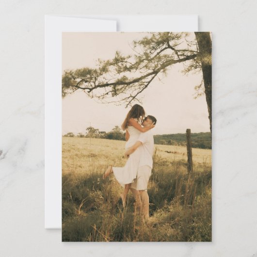 シンプル黒と白のオーバーレイモダンフォト結婚ズ 招待状 (裏面)