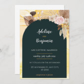 シンプル黒と白のオーバーレイ写真の結婚インビタ 招待状 (正面/裏面)