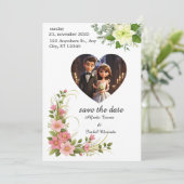 シンプル黒と白のオーバーレイ写真の結婚インビタ 招待状 (スタンド正面)