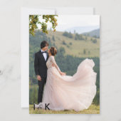 シンプル黒と白のオーバーレイ写真の結婚インビタ 招待状 (裏面)