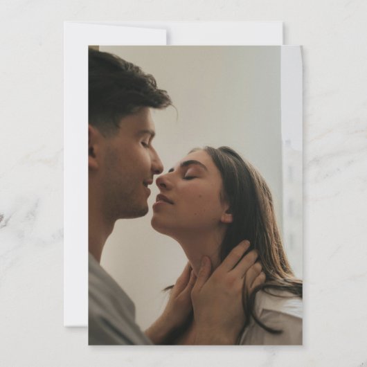 シンプル黒と白のオーバーレイ結婚写真 招待状 (裏面)